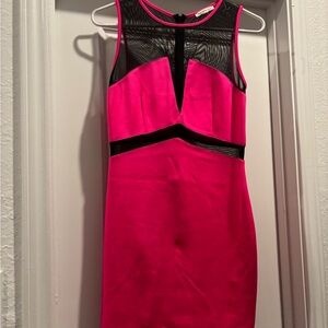 Charlotte Russe Vibrant Pink and Black Mini Dress